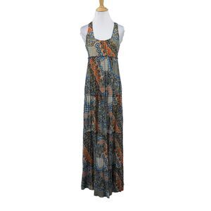 Anthropologie Weston Wear Solene Maxi Dress Womens XS Tiered Lined Boho Stretch